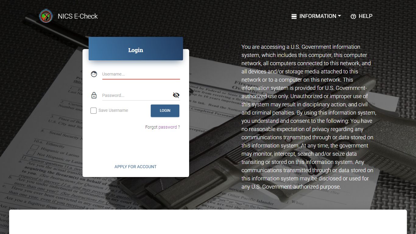 NICS E-Check - Login - CJIS